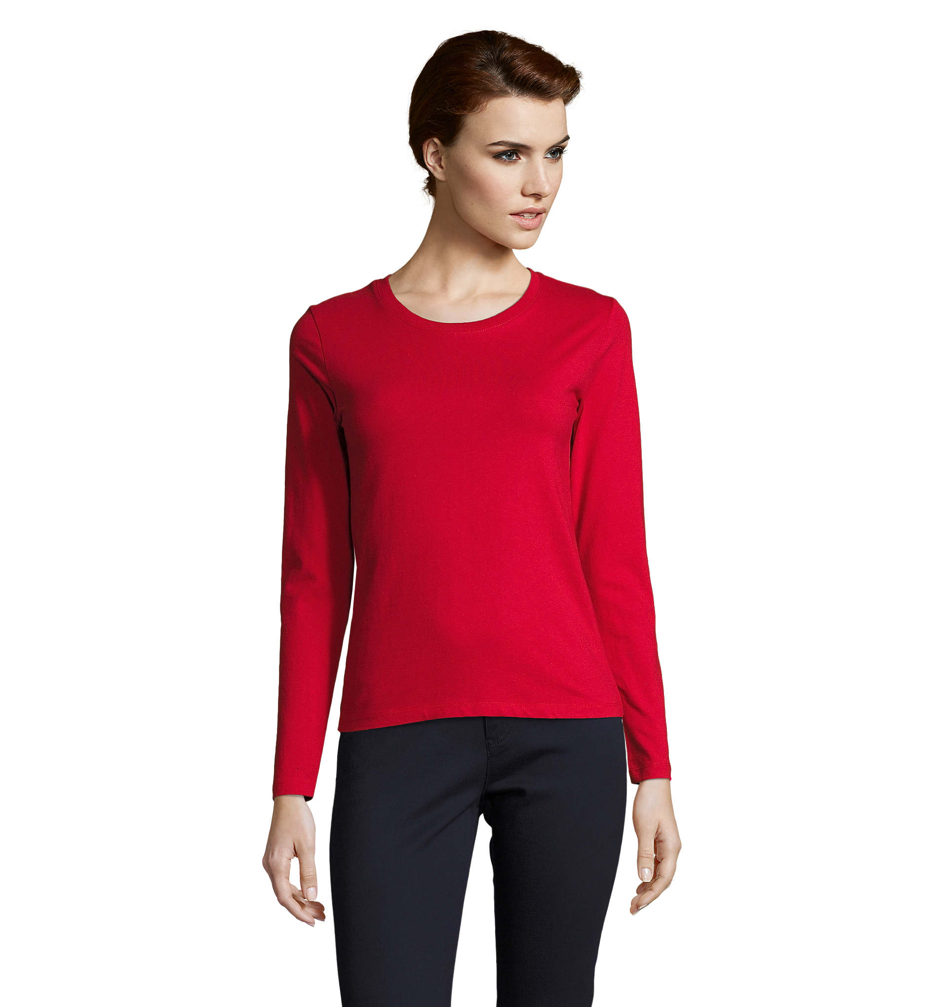 T-shirt manches longues publicitaire femme 190g Imperial Rouge 1